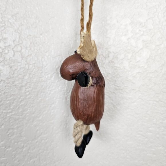 Vintage‎ Bert Anderson Christmas Moose Elk Ornament 2002 Dangling Folk Art Jute - Picture 3 of 14